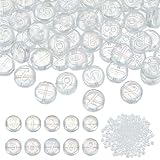PH PandaHall Transparente Glas-Zahlenperlen, flach, rund, Zahlenperlen, 10 mm, bunt,...