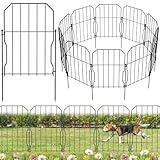 WELDUN Gartenzaun 10 Stücke Metall Steckzaun, Dekoration Gitterzaun für...