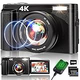 4K Digitalkamera, 48MP Autofokus Kamera Fotokamera mit 32GB Karte, 2.7'' 180°...