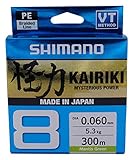 SHIMANO Kairiki 59WPLA68R00 Angelschnur, 8, 300 m, Grün, 0,060 mm/5,3 kg,...