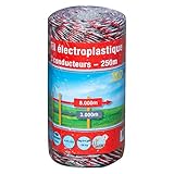 horizont Weidezaunlitze FIL W3, 250 m, 3 Niro-Leiter, für 8 km Zaunlänge, 0,933 Ohm/m...