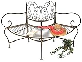 DanDiBo Baumbank Metall wetterfest Braun 135 cm 3-Sitzer halbrund JC112287 Gartenbank...