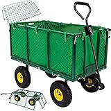 Miweba Bollerwagen MB-550 | 𝟓𝟓𝟎 kg Traglast - Luftreifen - Wände klappbar -...