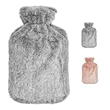 Wärmflasche, 2L Wärmflaschen mit Weichem Bezug - Wärmeflasche Auslaufsicher -...