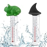 2 Stück Schwimmende Pool Thermometer, Bruchfest Wasserthermometer, Wasser Temperatur...