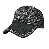 Cap Herren Rot Damen Herren Besetzte Strass Kristalle Verstellbare Pferdeschwanz Mesh...