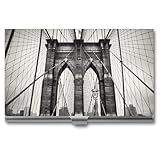 QMNVBDS Brooklyn Bridge Visitenkartenhalter, schlankes Visitenkartenetui für Damen und...