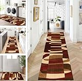 ZUZEKU Teppich Läufer Lang Flur Küche rutschfest waschbar Teppichmatten Modern Design...
