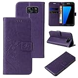 LBH Handy Hülle für Samsung Galaxy S7 Edge Case Handytasche Schmetterling...