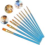 Künstlerpinsel Set, 10 Stück hochwertige Künstler PinselSets mit Holzgriffen, EIN...