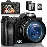 Digitalkamera 5K, 48MP 16X Digital Zoom Fotokamera mit 32G SD-Karte, Autofokus WiFi...
