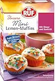 RUF Mini-Lemon-Muffins, Backmischung mit Zitronen-Geschmack, Zitronenglasur und buntem...