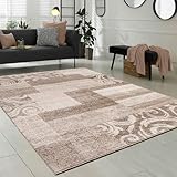 Paco Home Designerteppich für Wohnzimmer Inneneinrichtung Teppich Meliert Beige Braun,...
