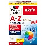 Doppelherz A-Z + Omega-3 Extra - 20 Vitamine, Mineralstoffe & Spurenelemente + Omega-3 +...