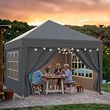 arvioo Pavillon 3x3m mit 4 Seitenwänden, Schützen Ihre Feier, Pop Up Faltpavillon...