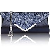 Larcenciel Damen Clutch Abendtasche Unterarmtasche Umhängetasche mit Strass-Steinen und...
