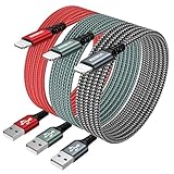 iPhone Ladekabel, Lightning Kabel [3Pack 2M] Ladekabel iPhone Schnellladekabel MFi...