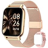 Popglory Smartwatch für Damen Herren, 1.85 Zoll Touch-Farbdisplay mit Bluetooth...