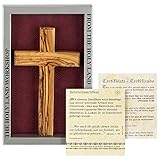 MaMeMi HOLZKREUZ OLIVENHOLZ für die Wand in Geschenkverpackung [ca 16 x 9 cm]...
