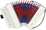 Akkordeon Kinder, 10 Tasten Ziehharmonika Knopf Akkordeon mit Riemen, Ziehamonikar...