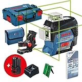 Bosch Professional 12V System Linienlaser GLL 3-80 CG (2x Akku 12 V, Ladegerät, grüner...
