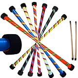 Flames N Games TWISTER Pro Devil Stick-Set (3-farbiges Vinyl-Deko) + silikonbeschichtete...