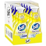 Biff Bad Total Spritzige Zitrone, Badreiniger, 8 x 750 ml, Sprühflasche, für...