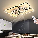 LED Fan Deckenventilator Mit Lampe Fan Deckenlampe Dimmbar 138W Ventilator-Deckenleuchte...