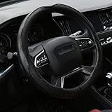 Valleycomfy Schwarz Auto Lenkradbezug Mikrofaser Leder Lenkradhülle Universal...