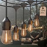 Lichterkette, 10M, 20 LED-Glühbirnen, lichterketten außen/Innen mit Stecker, fur party...