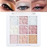 9 Colours Jutqut Glitter Lidschatten Palette, Sparkling Lidschatten Palette...