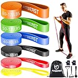 FitBeast Widerstandsbänder Set, 6-stufige Pull Up Bänder mit Handschuhen, Türanker,...