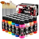 Fantastory Acrylfarben Set mit 24 Farben (je 60 ml), Premium Ungiftig Acryl...