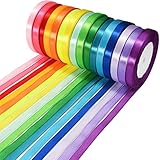 Satinband 16 Farben 22m X 10mm, Schleifenband Geschenkband Bänder zum Basteln,...