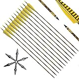 Narchery Pfeile, 12 Stück 31 Zoll Camo Bogenpfeile Carbon Pfeile mit Naturfeder für...