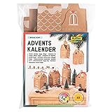 folia 9385 - Adventskalender-Set 'Hygge Dorf', DIY Bastel-Set mit Geschenk-Schachteln zum...