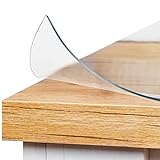 SCHUTZ-FUX Tischfolie transparent - Tischschutz mit schräger Kante,Tischdecke abwaschbar,...