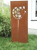Edelrost Garten Sichtschutz aus Metall 1mm Rost Gartenzaun (Gartendeko edelrost)...