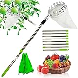 PASLFC 3.4m Obstpflücker mit Teleskopstiel Apfelpflücker Obstpflücker für Kirschen...