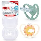NUK Space Schnuller | Schnuller mit extra Belüftung | BPA-freies Silikon | 6-18...