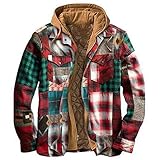 Herren Fleece-Hoodie Pullover Winter verdickter durchgehender Reißverschluss...