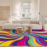 5 x 7 cm Abstrakte Streifen Teppich Wohnzimmer Teppich Groß Rutschfester Teppich für...