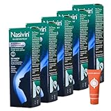 Nasivin Nasenspray 5 x 10ml für Erwachsene und Schulkinder mit Oxymetazolin bei Schnupfen...