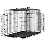 Feandrea Hundekäfig, klappbar, mit 2 Türen, ausziehbare Kunststoffschale, 122 x 74,5 x...