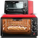 Retoo Mini Backofen, Vielseitiger Ofen mit 10 Liter, Back und Toastofen, 570 W, Pizza...