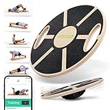 Vesta+ Balance Board Holz + Fitness App, Balanceboard aus nachhaltigem...