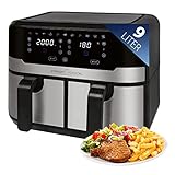 ProfiCook® Doppel-Heißluftfritteuse 9 Liter | XXL Heißluftfritteuse...