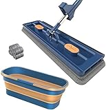 flachmopp Set mit Eimer - großer flachmop wischmopp mit auswringfunktion -...