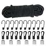 suruikei Gummiseil 6mm 15m schwarz, elastisches Expanderseil Gummischnur Gummikordel...