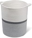 FEEF´s | Großer Wäschekorb aus Baumwolle geflochten 63 Liter für Wäsche /...